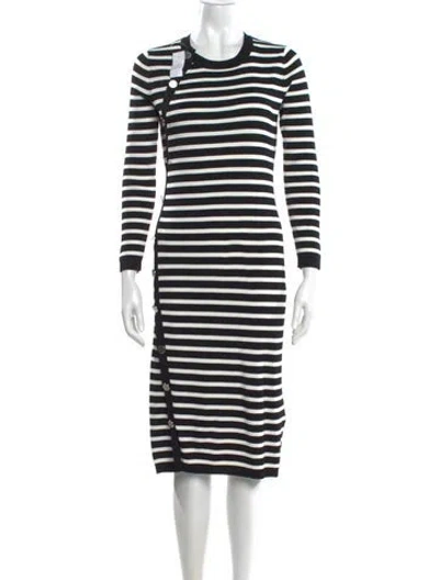 Pre-owned Altuzarra Striped Midi Length Dress W/ Tags In Black
