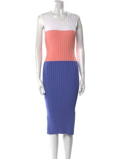 Pre-owned Altuzarra Striped Midi Length Dress W/ Tags In Blue