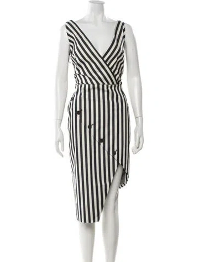 Pre-owned Altuzarra Striped Midi Length Dress W/ Tags In Neutral