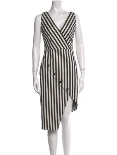 Pre-owned Altuzarra Striped Midi Length Dress In White