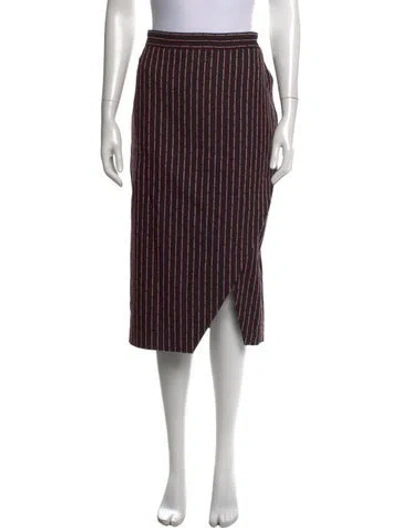 Pre-owned Altuzarra Striped Midi Length Skirt In Black/red