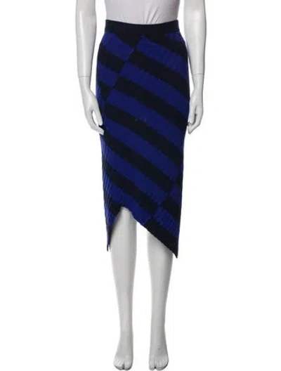 Pre-owned Altuzarra Striped Midi Length Skirt In Blue