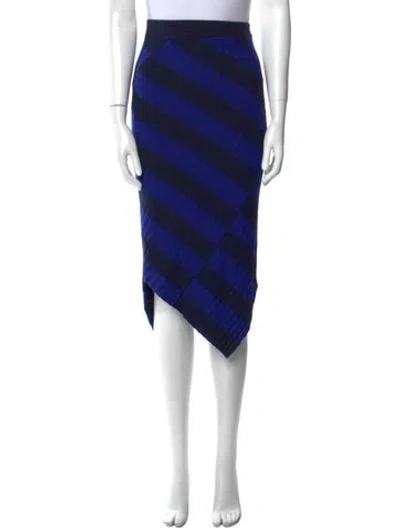 Pre-owned Altuzarra Striped Midi Length Skirt In Blue