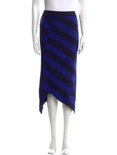 Pre-owned Altuzarra Striped Midi Length Skirt In Blue