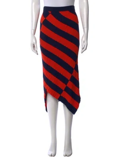 Pre-owned Altuzarra Striped Midi Length Skirt In Blue