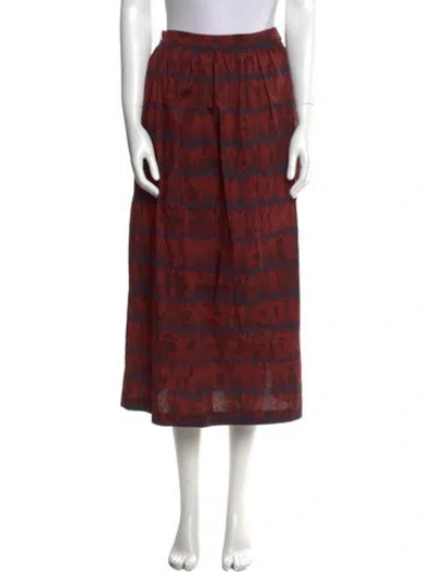 Pre-owned Altuzarra Striped Midi Length Skirt In Burgundy