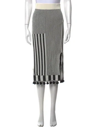 Pre-owned Altuzarra Striped Midi Length Skirt In Grey