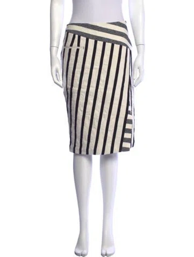 Pre-owned Altuzarra Striped Midi Length Skirt In White