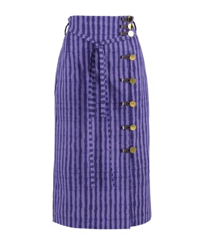 Altuzarra Striped Skirt In Purple
