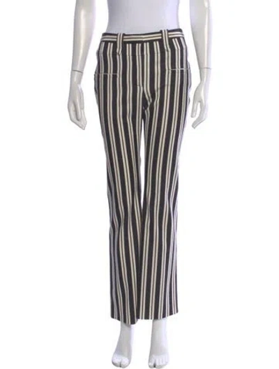 Pre-owned Altuzarra Striped Straight Leg Pants In Black
