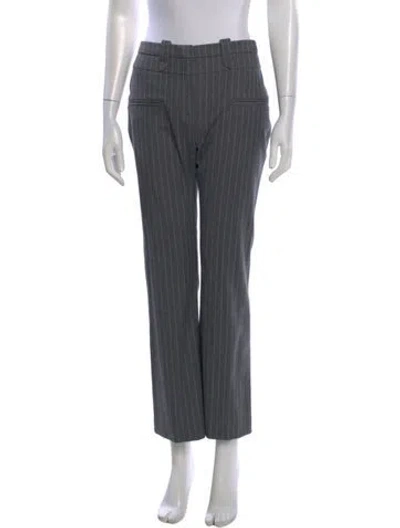 Pre-owned Altuzarra Striped Straight Leg Pants In Gray