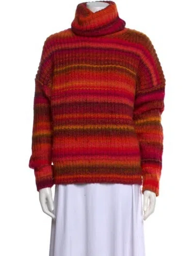 Pre-owned Altuzarra Striped Turtleneck Sweater In Orange