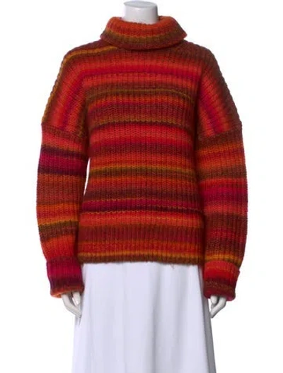 Pre-owned Altuzarra Striped Turtleneck Sweater In Pink