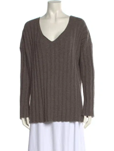 Pre-owned Altuzarra Striped V-neck Sweater In Grey