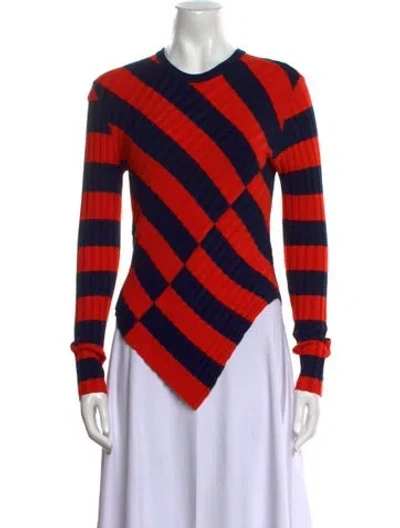 Pre-owned Altuzarra Striped V-neck Sweater In Orange