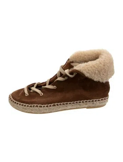 Pre-owned Altuzarra Suede Espadrille Sneakers In Brown