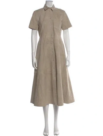 Pre-owned Altuzarra Suede Midi Length Dress In Neutral