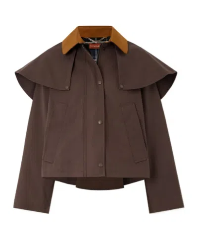 Altuzarra Suede Trimmed Cotton Canvas Jacket In Brown