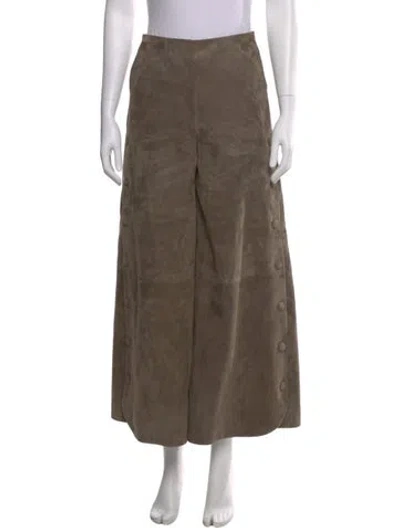 Pre-owned Altuzarra Suede Wide Leg Pants In Neutral