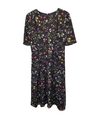 Pre-owned Altuzarra Sylvia Floral Print Dress In Black Silk