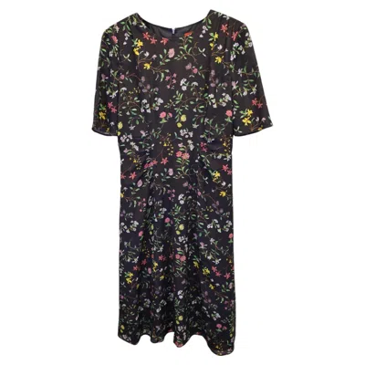 Pre-owned Altuzarra Sylvia Floral Print Dress In Black Silk