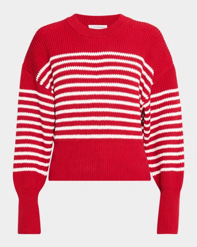 Altuzarra Tanessa Stripe Crewneck Sweater In Brown