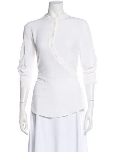 Pre-owned Altuzarra Three-quarter Sleeve Blouse In White
