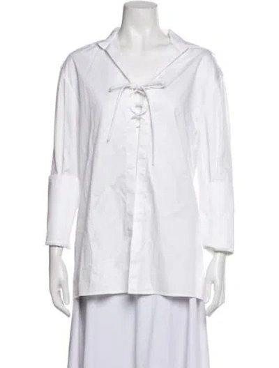 Pre-owned Altuzarra Three-quarter Sleeve Blouse In White