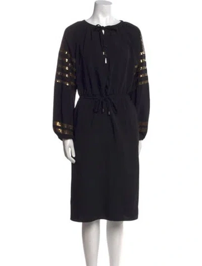 Pre-owned Altuzarra Tie Neck Long Dress In Black