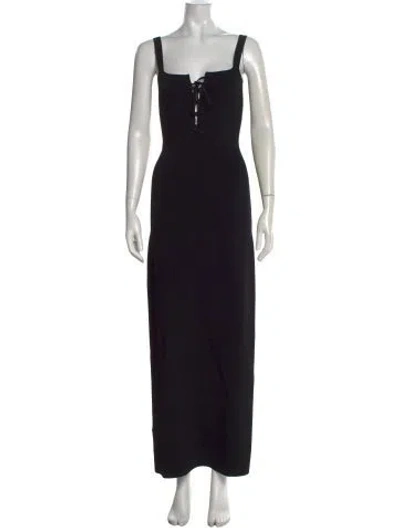 Pre-owned Altuzarra Tie Neck Long Dress In Black