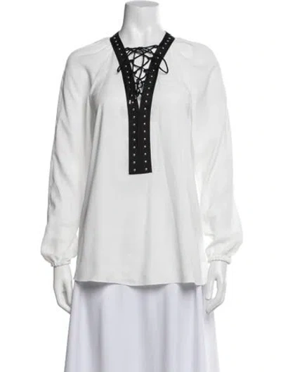 Pre-owned Altuzarra Tie Neck Long Sleeve Blouse W/ Tags In White
