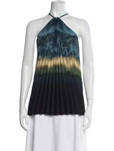 Pre-owned Altuzarra Tie-dye Print Halterneck Top In Blue