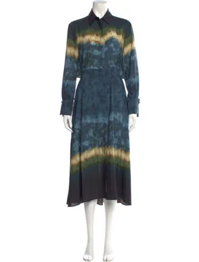 Pre-owned Altuzarra Tie-dye Print Long Dress In Blue