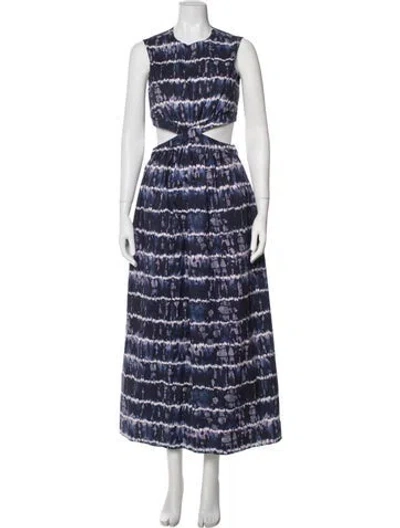 Pre-owned Altuzarra Tie-dye Print Long Dress In Blue