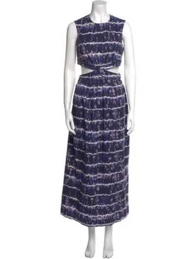 Pre-owned Altuzarra Tie-dye Print Long Dress In Purple