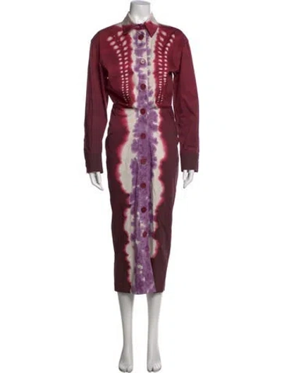 Pre-owned Altuzarra Tie-dye Print Long Dress In Purple