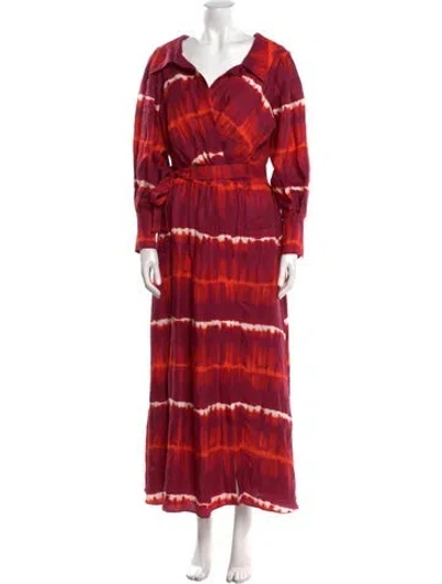Pre-owned Altuzarra Tie-dye Print Long Dress In Red
