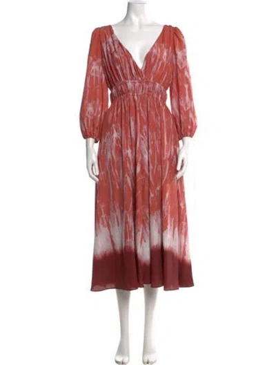 Pre-owned Altuzarra Tie-dye Print Long Dress In Red