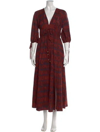 Pre-owned Altuzarra Tie-dye Print Long Dress In Red