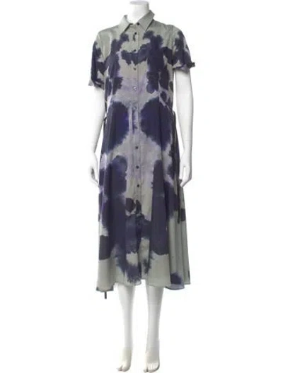Pre-owned Altuzarra Tie-dye Print Long Dress W/ Tags In Green