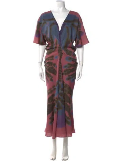 Pre-owned Altuzarra Tie-dye Print Long Dress W/ Tags In Pink