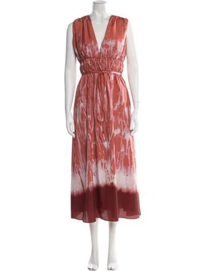 Pre-owned Altuzarra Tie-dye Print Long Dress W/ Tags In Red