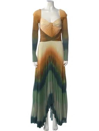 Pre-owned Altuzarra Tie-dye Print Long Dress W/ Tags In Yellow