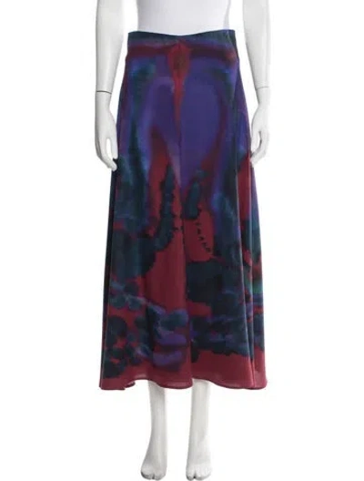 Pre-owned Altuzarra Tie-dye Print Long Skirt In Blue