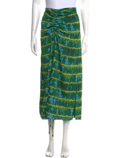 Pre-owned Altuzarra Tie-dye Print Long Skirt In Green