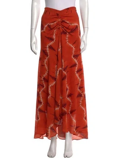 Pre-owned Altuzarra Tie-dye Print Long Skirt In Orange