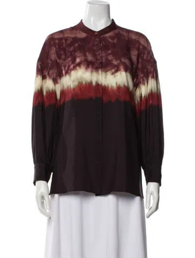 Pre-owned Altuzarra Tie-dye Print Long Sleeve Blouse In Multi