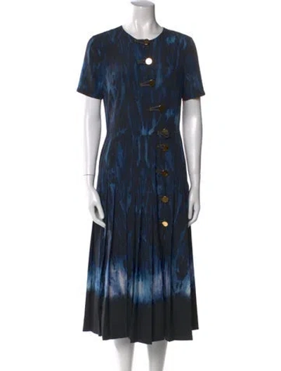 Pre-owned Altuzarra Tie-dye Print Midi Length Dress In Blue