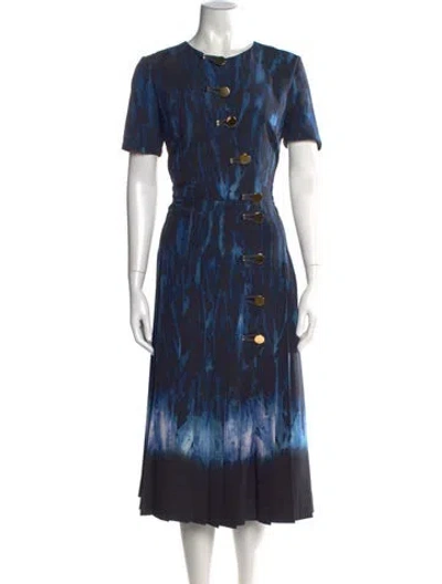 Pre-owned Altuzarra Tie-dye Print Midi Length Dress In Blue
