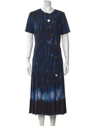 Pre-owned Altuzarra Tie-dye Print Midi Length Dress In Blue